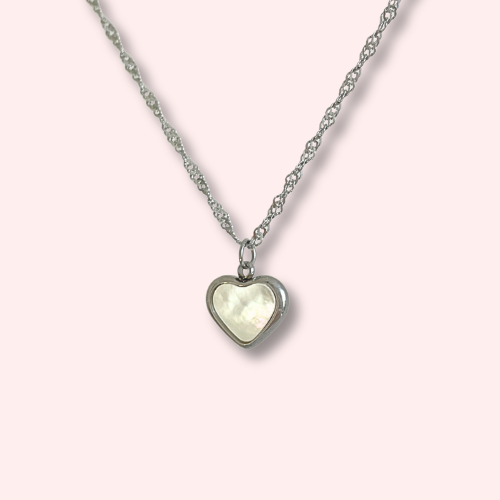 Coeur argent – nacre